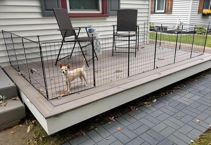 FXW MiniPaws Unleashed Dog Playpen for Yard & RV Camping, Expandable 32-inch 24 Panels for Small and Medium Dogs, Portable for Indoor and Outdoor Use