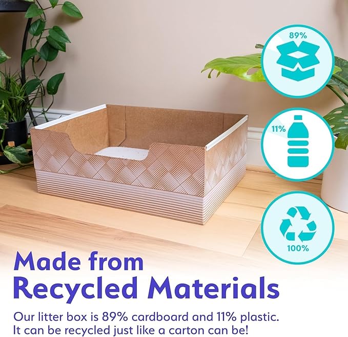 Leakproof Disposable 2-Pack Cat Litter Box with 2 Bags of 6 lbs Litters | Superior Odor Control & Recyclable Design | Perfect for Travel, Multi-Cat Homes & Daily Use — Kitty Poo Club