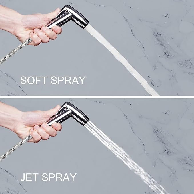 Hibbent Sink Faucet Hose Sprayer Attachment with 10 Adapters - Dual Function Handheld Bidet, Rinser & Shower Head - for Feminine Hygiene, Baby Diaper Cleaning & Pet Bathing