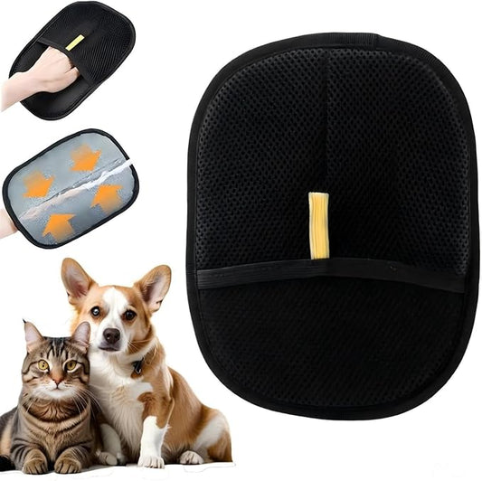 Electrostatic Pets Hair Remover Mitt – Hair Removal Glove to Remove Cat Hair & Dog Fur – Reusable Pet Hair Removal Mitt for Furniture, Couch, Carpet Peonly Hand Fur Remover Tool (1)