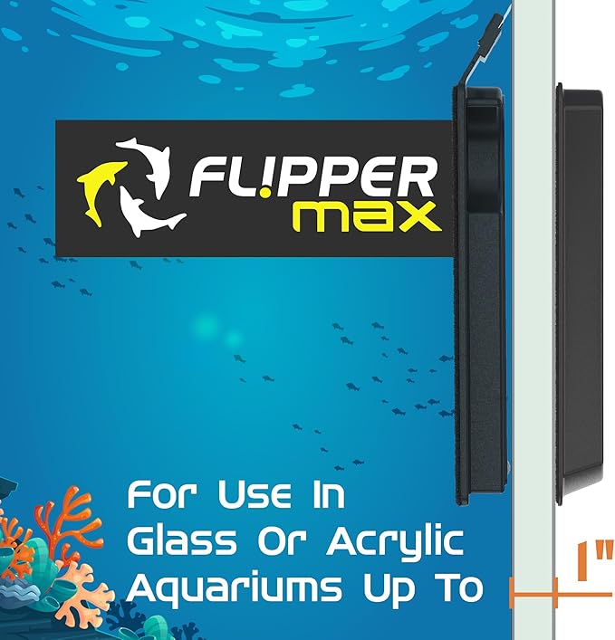 FL!PPER Flipper Magnetic Aquarium Glass Cleaner & Fish Tank Accessories | Effortless Algae Remover for Fish Tank (Max)