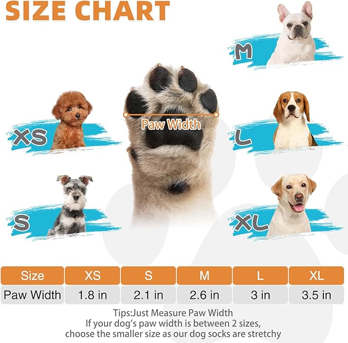 KOOLTAIL Dog Socks for Hot Pavement, Summer Breathable Dog Socks to Prevent Licking Paws, Non Slip Pet Boots&Paw Protectors for Hardwood Floor,Grippy Shoes for Small Medium Large Senior Dogs,Orange L