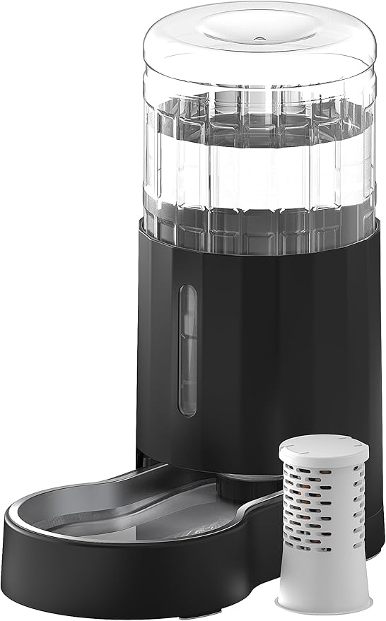 CZPET Automatic 7L FilterDog and Cat Water Dispenser with Stainless Steel Bowl Gravity Waterer,Large Capacity and Drinking Area Noise-Free for Pets