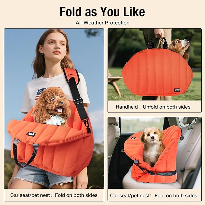 UTEE Dog Carrier for Medium Dogs, Fits Medium Over 20lbs – 3-in-1 Car Seat, Pet Travel Bag & Sling Bed | Ideal for Corgi, Shiba Inu, French Bulldog, Beagle | Washable & Stylish Travel Carrier