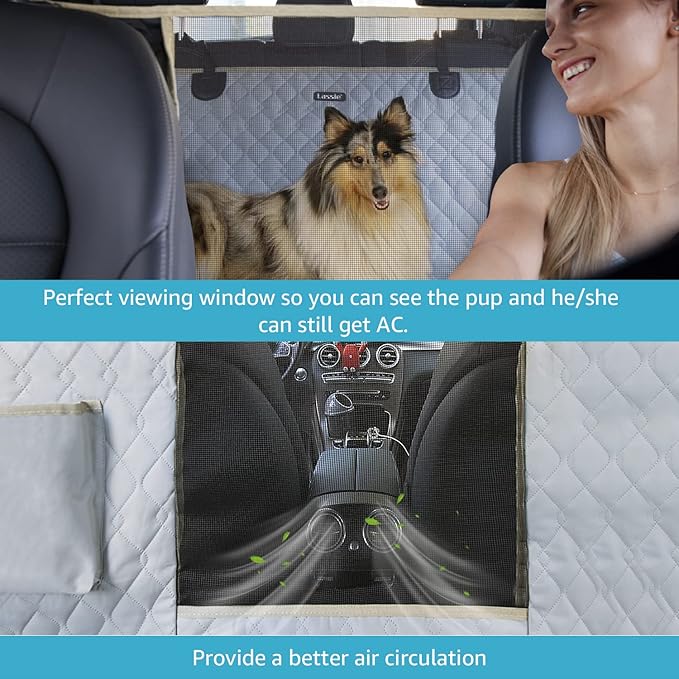 Lassie Truck Dog Car Seat Covers Back Seat, F150 F250 Waterproof Dog Car Hammock for Truck, Backseat Pet Cover for Car Compatible with Ram 1500,2500,Silverado Sierra Tundra