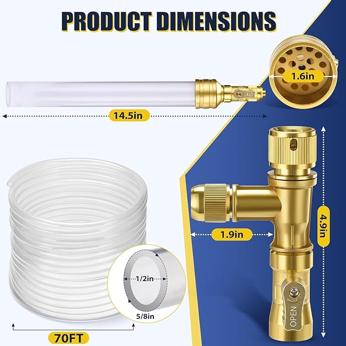 GADFISH Gravel Vacuum for Aquarium Water Changer Fish Tank Cleaning Tools, Siphon Universal Quick Pump Aquarium Water Changing (70ft)