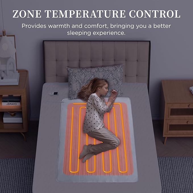 Heated Mattress Pad Mini Twin Size-Single Controller Electric Mattress Pad with Deep Pocket,6 Heat Settings & 10 Auto Shut Off Electric Bed Warmer,Machine Washable(31"x55")