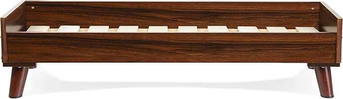 Furhaven (Old Version) Elevated Dog Bed Frame for 44" x 35" XL Dog Beds, Easy Assembly - Mid-Century Modern Bed Frame - Walnut, Jumbo/XL