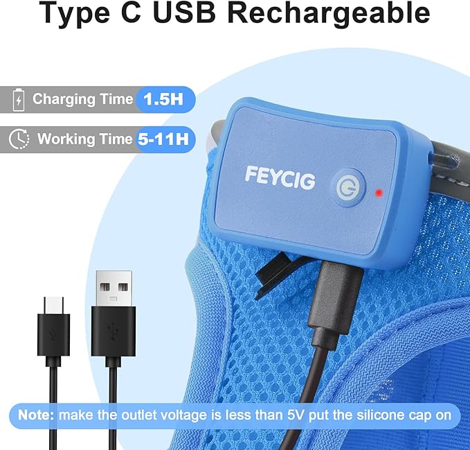 Light Up Dog Harness,Rechargeable LED Dog Harness for Small Medium Large Dogs,Reflective Lighted Safety Vest for Night Walking & Camping,Lightweight & Adjustable,Sky Blue,XS