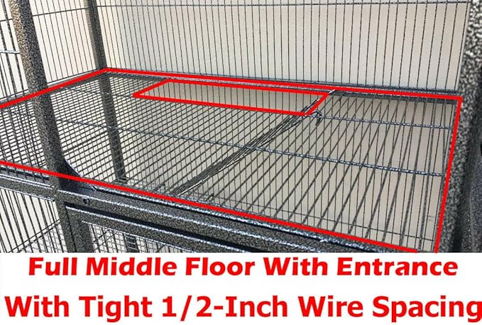 Huge 37"x24"x63"H Deluxe Two Full Story Double Unit Tight 1/2-Inch Bar Spacing X-Large Double Front Doors for Feisty Ferret Hammock Chinchilla Rat Mouse Gerbil Small Animals Critters Rolling Cage