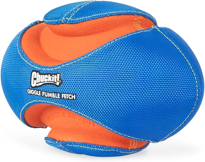 Chuckit! Giggle Fumble Fetch Ball Dog Toy (7.9 Inch Diameter) Giggle Sounds Dog Toy (No Batteries Required), for All Breeds
