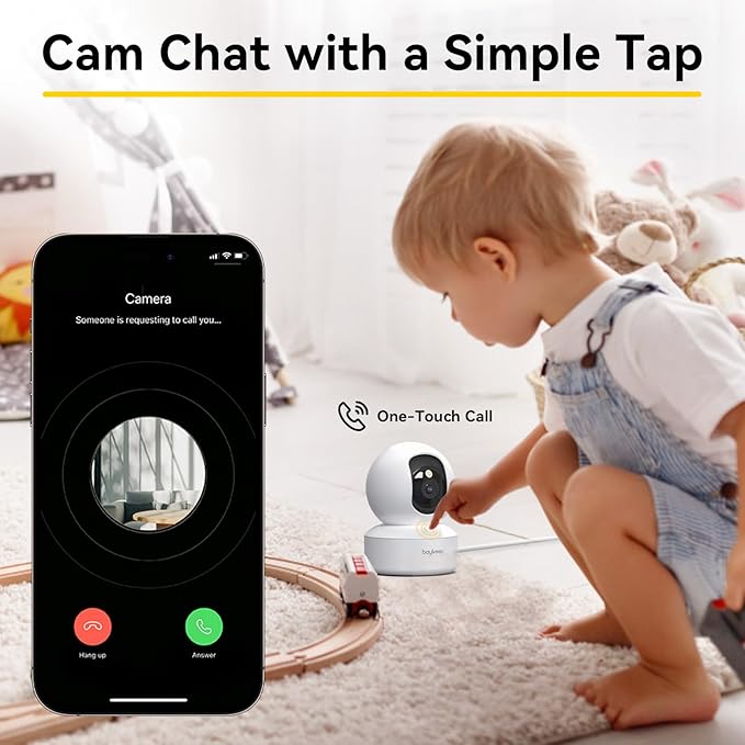 Indoor Camera - 2K Pet Camera, 5G/2.4GHz WiFi Cam for Baby Monitor with Phone App, 360° Pan & Tilt, 2-Way Audio, Color Night Vision, New for 2025 with 12s Free Cloud Storage