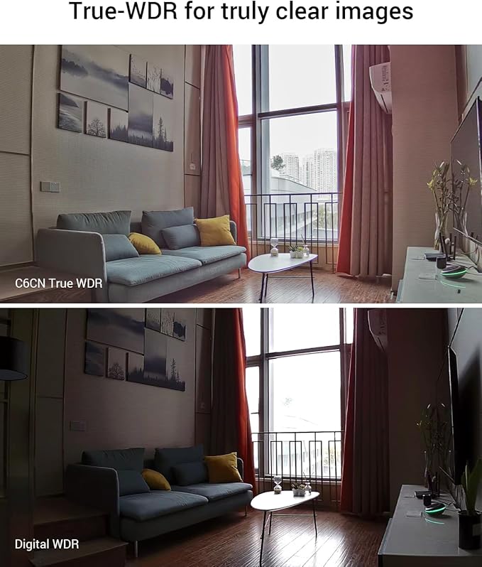 EZVIZ C6CN 2K+ Indoor Pan/Tilt Wi-Fi Security Camera, Human Detection, Smart Tracking, Two-Way Talk with Google Assistant and Amazon Alexa Compatibility