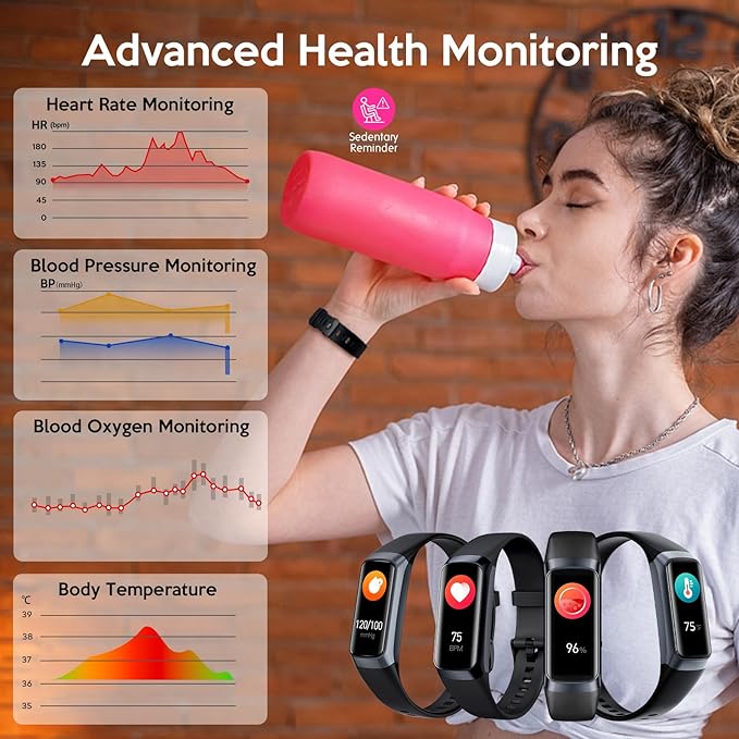 Fitness Tracker Watch, Smart Watch with Blood Pressure Heart Rate Sleep IP67 Waterproof Health Watches Fitness Activity Tracker Step Calorie Counter Pedometer Watches for Men Women Android iOS Phone