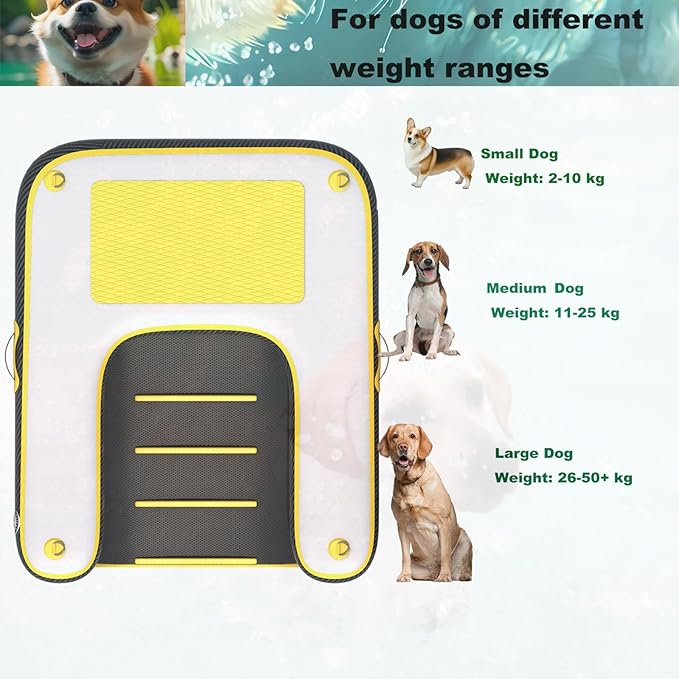 HEYLIFE Inflatable Dog Water Ramp Pool Ladder for Boats Docks Raft Swimming Pools Pet Stairs Floating Sports Platform Yellow 4ft x 3ft x 4in