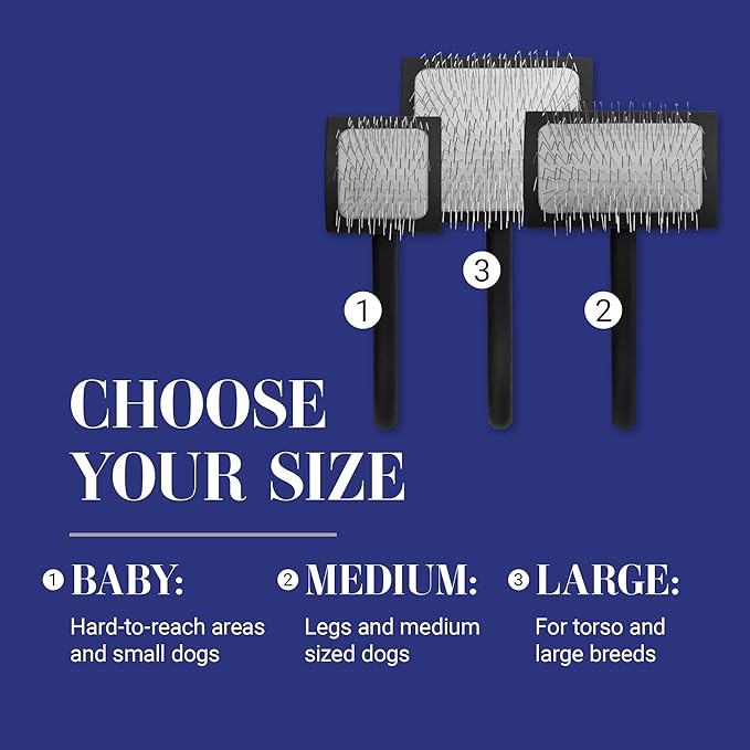 Chris Christensen Baby K Dog Slicker Brush, Groom Like a Professional, Fluff Detangle Style, Saves Time Energy, Black, Small