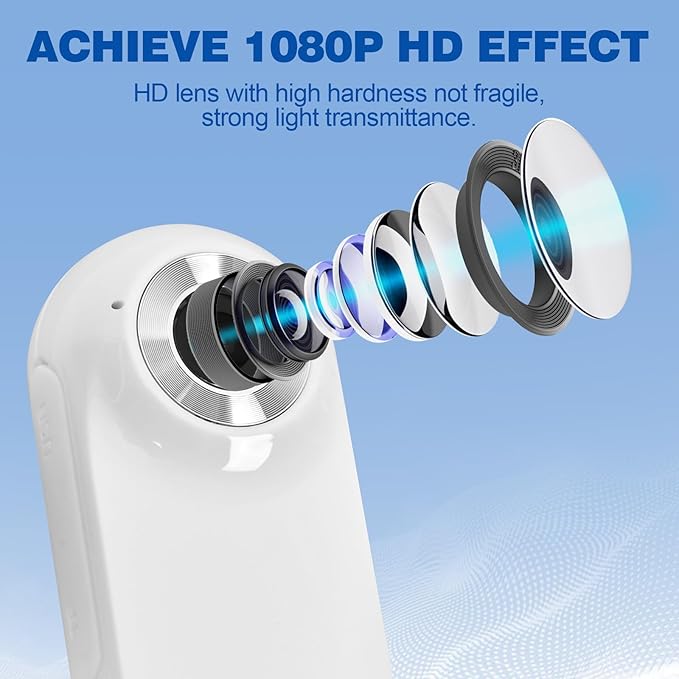 1080p HD Cat Dog Pet Camera Collar with Video Recording Sports Camera Baby Monitor No WiFi Indoor/Outdoor All Activities Pet Supplies and Monitors Gift, Birthday Gift White