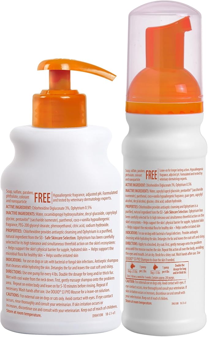 DOUXO® S3 PYO Combo Set | DOUXO S3 PYO Shampoo (6.7 oz) & DOUXO® S3 PYO Mousse (5.1 oz)