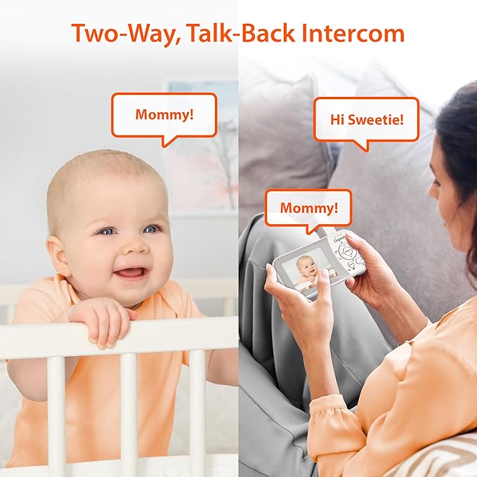 Gigaset Baby Monitor with Camera and Audio - VS280 No WiFi Portable Video Infant Monitor 2.8" Screen, Auto Night Vision, Temperature Alert, 1000ft Range, Ideal for Baby, Elderly, Pet
