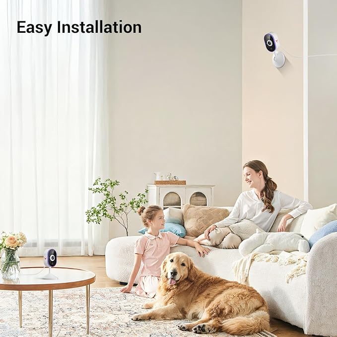 Indoor Surveillance Home Security Camera, 2-Way Audio, Night Vision, Smart AI Human Detection, App Control, Cloud Storage (Sold Separately), Dual-Band 2.4G/ 5G Wi-Fi