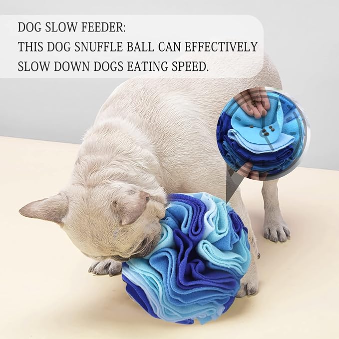 WishLotus Dog Snuffle Ball, Interactive Dogs Toys Ball, Dog Brain Stimulating Puzzle Toys for Dogs, Enrichment Game Feeding Mat Slow Feeder Stress Relief(Blue)