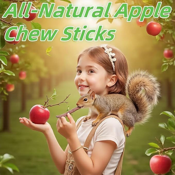 Rabbit Toys 285g/10.1oz Bunny Chew Treats Timothy Hay Sweet Bamboo Snack Guinea Pig Molar Branch Toy Apple Stick Alfalfa Food for Cleaning Teeth Grinding Dental for Hamster Squirrel Chinchilla