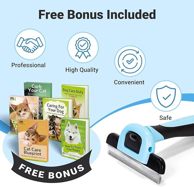 MIU COLOR Pet Grooming Brush, Deshedding Tool for Dogs & Cats, Effectively Reduces Shedding by up to 95% for Short Medium and Long Pet Hair