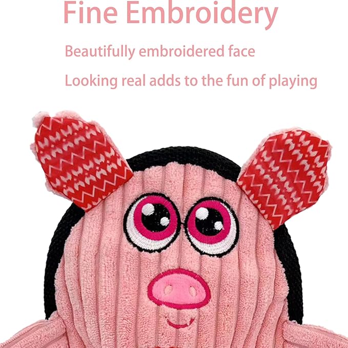 Squeaky Dog Toys 3 Pack, Soft and Tough Dog Plushes, No Stuffed Toy Sets, Durable Pet Chew Toys for Small, Medium and Large Dogs Interact and Reduce Boredom