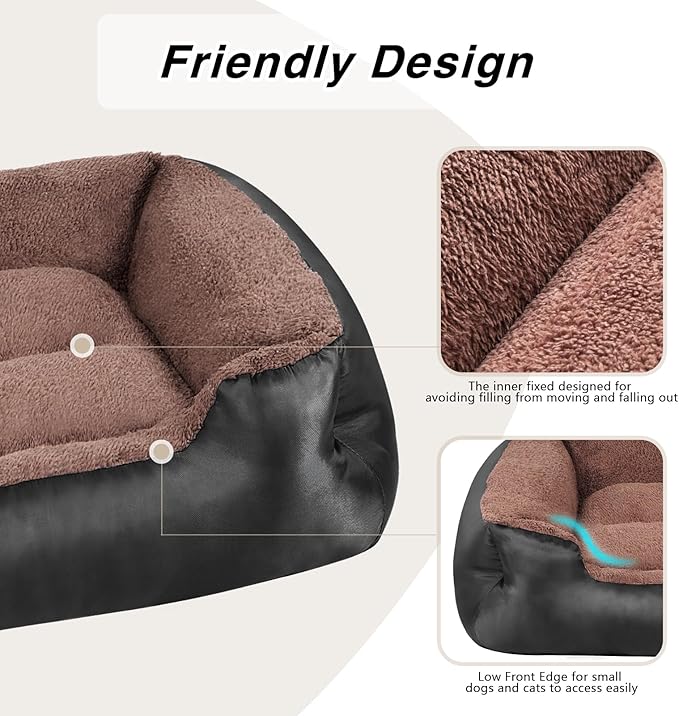 Dog Bed for Large Dogs, XL Dog Bed Soft Calming Pet Bed Washable, Comfortable and Breathable Pet Sofa with Nonskid Bottom, Black
