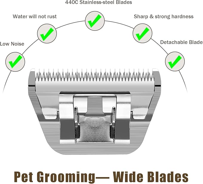 3 Pack 5 Wide Blades for Dog Grooming,Compatible with Andis,Oster A5,Wahl km10 Clippers,Cutting Length 1/4"
