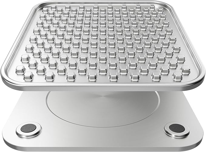 Double Layer Stainless Steel Lick Mat for Dogs & Cats - Chew Proof & Whisker Friendly, Non-Slip Base, for Calm Feeding & Anxiety Relief - Dishwasher Safe Slow Feeder Pad [Single]