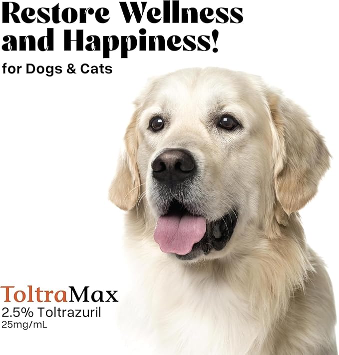 Toltrazuril 2.5% for Horses, Dogs, Cats, 60mL/2 Ounce, for Non-Food Chain Animals, Alfalfa