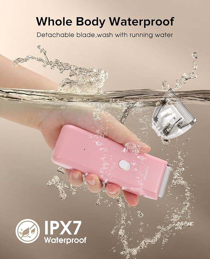 Dog Clipper for Matted & Long Hair,Quiet Pet Paw Hair Trimming Groomer,Handy Cordless Rechargeable Waterproof Shaver Kits for Cats,Small Dogs & Animals Pink