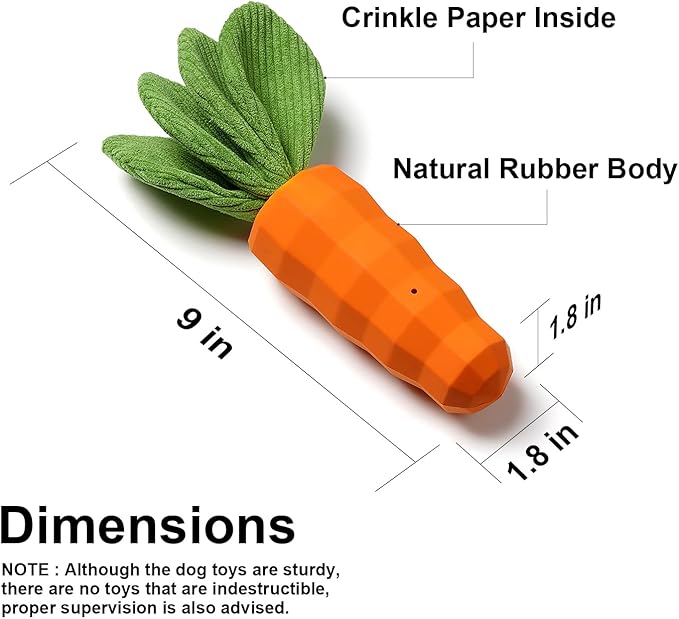 Dog Toy Squeaky Chew Toys for Aggressive Chewers Dog Easter Rubber Toy for Training and Cleaning Puppy Teething Toys Durable Interactive Tough for Puppy Medium