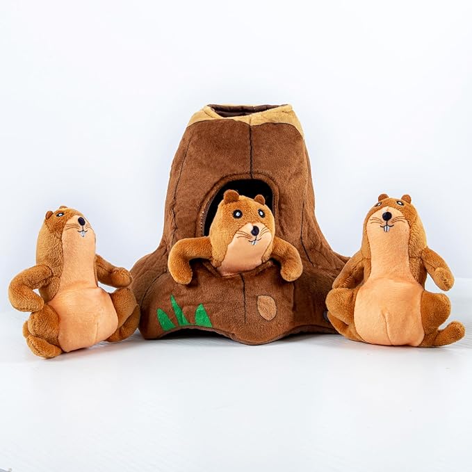 Hollypet Hide and Seek Squeaky Dog Toy, Designed Interactive Puzzle Plush Stuffed Puppy Toys, Moles