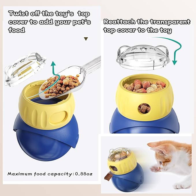 Interactive Dog Toy-Dog Treat Toys/Cat Food Feeder, Pet Indoor Exercise Swinging Nonpareil Feeder for Cats, Dogs