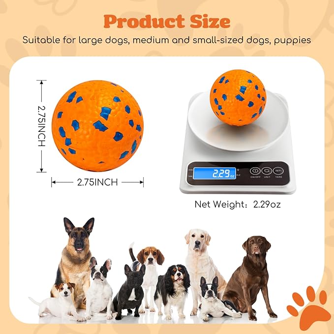 Nobleza Dog Ball Toy Tennis Bouncying Training Balls， Aggressive Chewer Teething Durable Floating Dog Tennis Balls， Interactive Pet Popcorn Ball for Medium Small Pet Puppy， 8 PCS