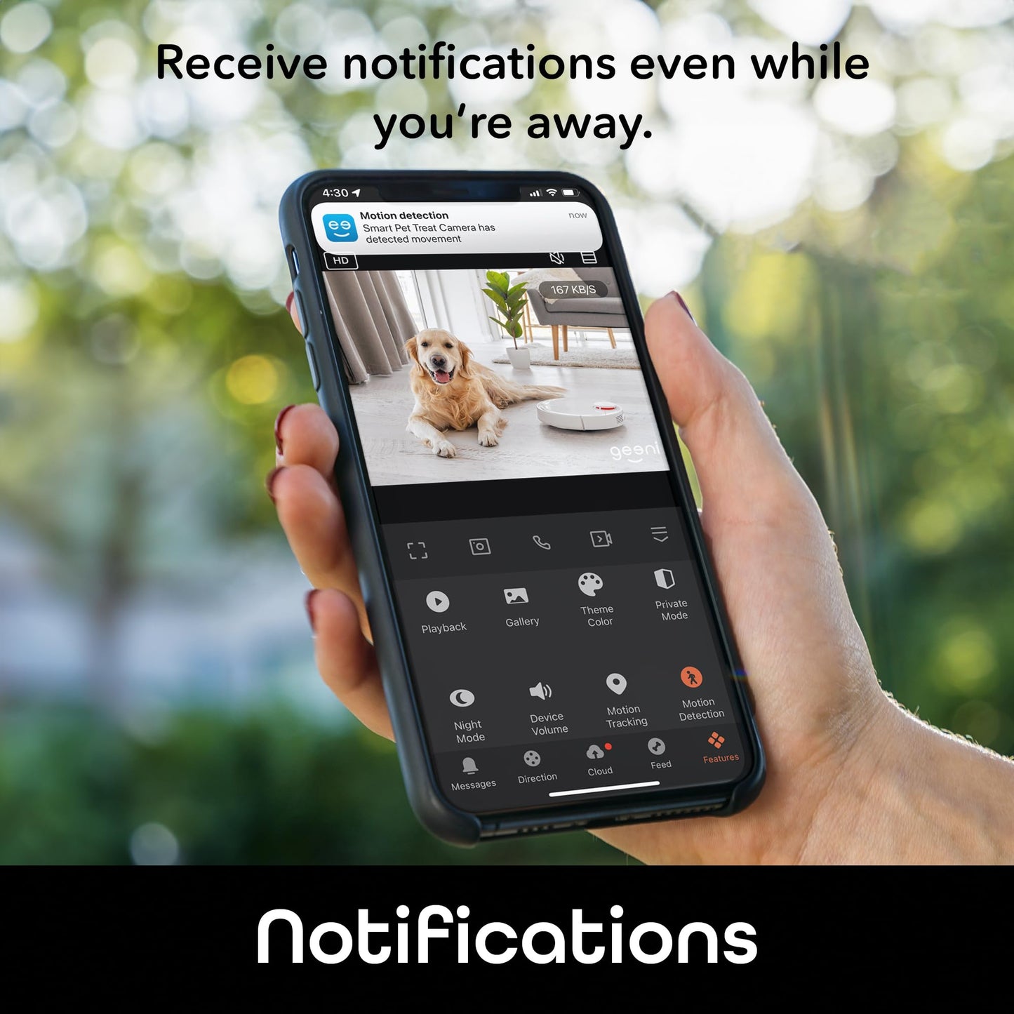 Geeni Pet Treat Dispenser with Camera - 2K HD WiFi Enabled, Dog and Cat Automatic Smart Feeder, Two-Way Audio, Night Vision, Auto-Follow, Remote Access with App, Alexa and Google Compatible, White