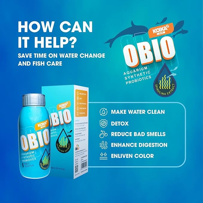 KOIKA OBIO Aquarium Water Treatment, Quick Effect (After 8-10 Hours), Improvement of Digestion and Immune Systems of Fish & Shrimp (Liquid, 180ml (6.08 fl oz))