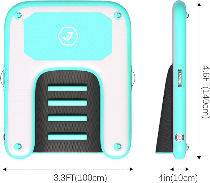 Inflatable Plank Dog Float Ramp,Up to 180lbs Dog Water Ramp Ladder with Non-Slip Dock Platform for Swimming Pool,Boat,Lake