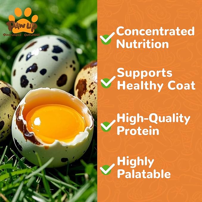 Freeze Dried Cat & Dog Treats, Natural Quail Egg Yolk, Single Ingredient, High-Protein Pet Snacks for Skin & Coat Health, No Artificial Additives, 9.2 oz