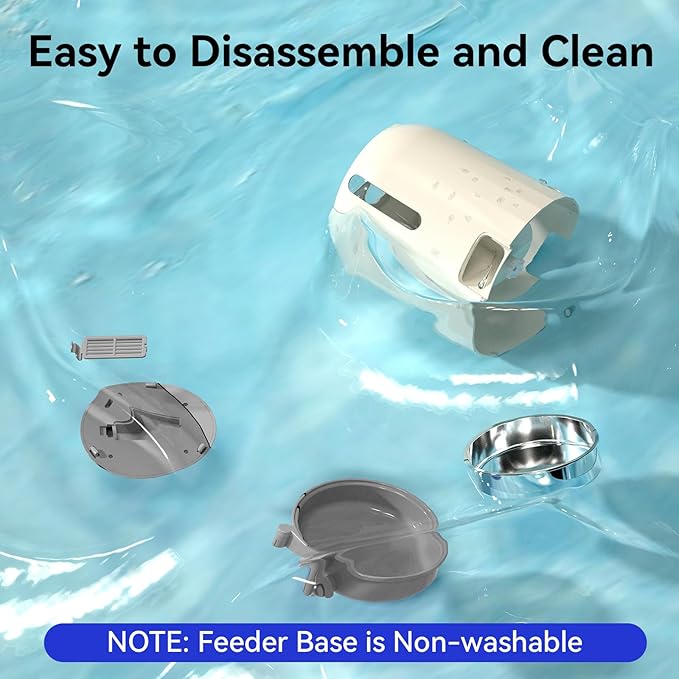 PAPIFEED Automatic Cat Feeder, 3L Timed Cats Food Dispenser with Dual Power Supply, Auto Pet Feeder with Programmable Portion Control for Cats and Small Dogs, Grey