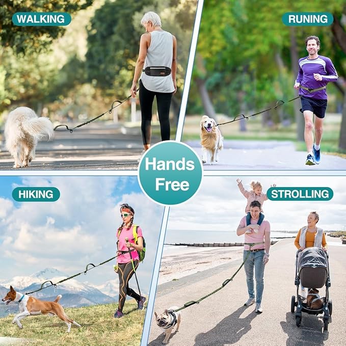 Kytely Hands Free Dog Leash Military Green