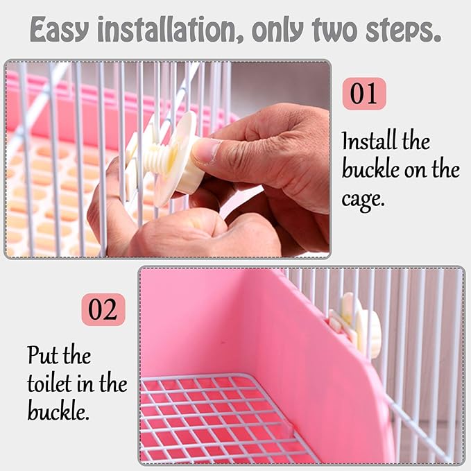 kathson Large Rabbit Litter Box Bunny Corner Toilet Box Potty Trainer Bigger Pet Pan Small Animal Cage Toilet Bedding Box Fanshaped for Adult Guinea Pigs Chinchilla Ferret Galesaur