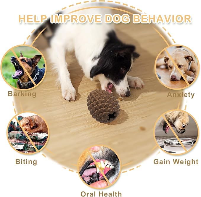 Pine Cone Dog Chew Toys, Dog Puzzle Toys, Interactive Toys to Keep Them Busy, Treat Dispensing Pet Toys for Medium Large Size, Long Lasting Dogs Gifts