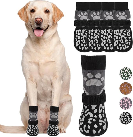 KOOLTAIL Dog Socks for Hot/Cold Pavement to Prevent Licking Paws Scratching,Anti Slip Pet Boots&Paw Protector for Hardwood Floors,Traction Control Grip Booties for Small Medium Large Senior Dogs XL
