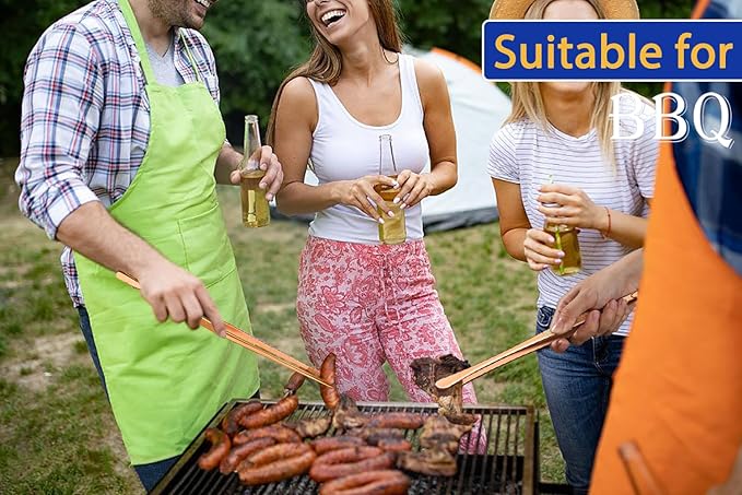 JETKONG 2 Pcs 18 Inch (45cm) Stainless Steel Grill Tongs Heavy Duty Giant Tweezer Tongs, Extra Large Tweezers Tools for Cooking, Grilling, BBQ and Turning Food (Rose Gold)