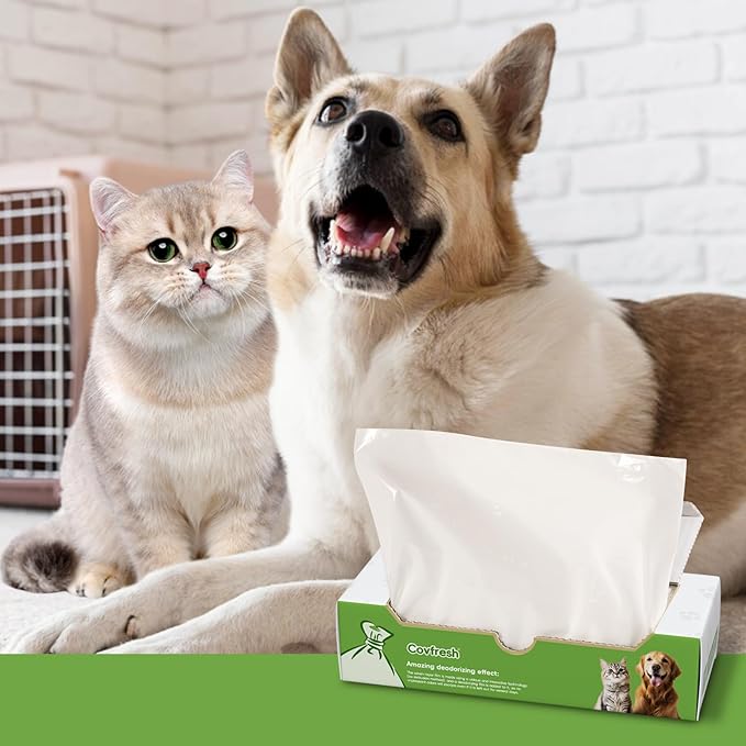 Odor-Sealing Dog Poop Bags, L/90-Count Leakproof & Durable Dog Waste Bags, Block Smells, Unscented (Color:White)