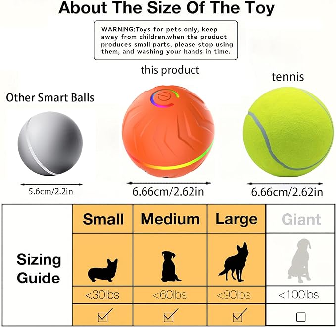 2026 T01 Interactive Dog Toys Dog Ball, Automatic Rolling and Bouncing Moving Dog Toy, Durable and USB Rechargeable, Fun Smart Toy for Puppy, Small, Medium and Large Dogs, Dog Toys to Keep Them Busy