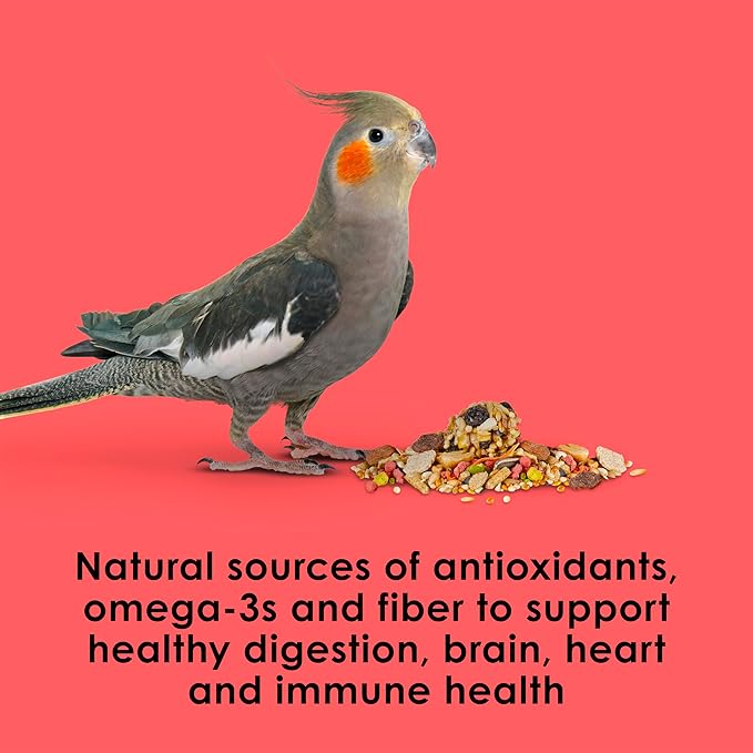 Kaytee Fiesta Cockatiel Food, Nutritious and Fun Blend, Supports Skin, Feather, Digestion, Brain and Heart Health, 2.5 pounds